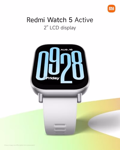 Xiaomi Redmi Watch 5 Active, Smartwatch con display LCD 2", Chiamate Bluetooth, Autonomia 18 giorni, Resistenza Acqua 5ATM, Monitoraggio Frequenza Cardiaca e SpO2, 140+ modalità Fitness, Nero