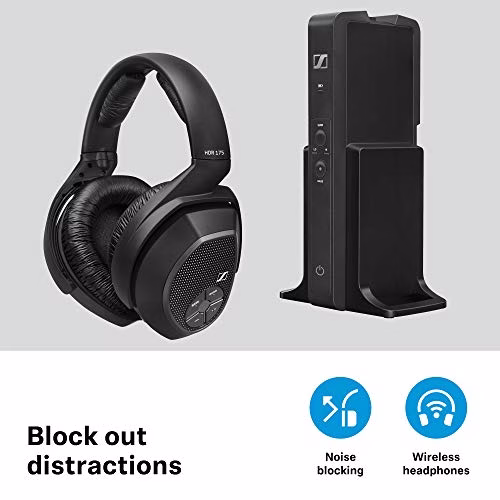 Sennheiser RS 175-U, Cuffia Wireless Tecnologia Digitale, Over-Ear, Nero