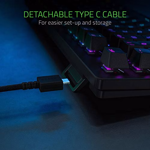 Razer Huntsman Tournament Edition Tastiera da Gioco con Tasti Ottici Lineari Razer, Cavo Type-C Staccabile, Durata Fino a 100 milioni di Battute, layout internazionale US, Nero