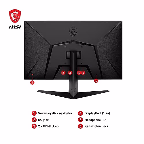 MSI G2712 Monitor Gaming 27" FHD IPS (1920x1080), 170 Hz, 1ms, FreeSync Premium, Night Vision, Anti-Flicker & Less Blue Light - DP 1.2a, HDMI 1.4b, VESA 100x100