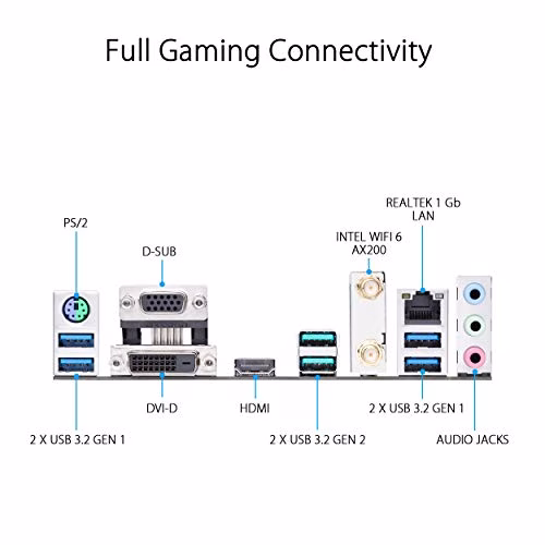 ASUS PRIME B550M-A (WI-FI), Scheda madre micro ATX AMD B550 (Ryzen AM4), dual M.2, PCIe 4.0, Intel® WiFi 6, 1 Gb Lan, HDMI/D-Sub/DVI, SATA 6 Gbps, USB 3.2 Gen 2 Type-A, Connettori RGB Aura Sync