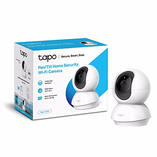 TP-Link Telecamera Wi-Fi Interno, Videocamera sorveglianza 1080P, Visione Notturna, Audio Bidirezionale, Notifiche in tempo reale del sensore di movimento(Tapo C200)