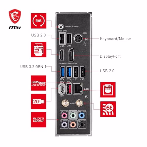MSI Z790 GAMING PLUS WIFI Scheda madre ATX - Supporta Intel Core 12a e 13a gen, LGA 1700 - DDR5 Memory Boost 7200+MHz/OC, 1 x PCIe 5.0 x16, 4 x M.2 Gen4, 2.5G LAN, Wi-Fi 6E