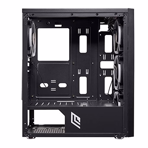 Noua Smash S7 Black Case ATX per PC Gaming 0.50MM SPCC 3*USB3.0/2.0 Frontale Mesh 4 Ventole Triplo Halo RGB Rainbow Addressable 5V ADD Pannello Laterale in Vetro Temperato (AxPxL: 415x390x190 mm)
