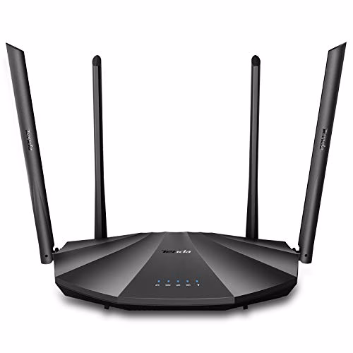 Tenda AC19 – AC2100 Router Gigabit Wi-Fi Dual Band, Configurazione Semplice, 2.4 GHz e 5 GHz, 4 Porte Gigabit, USB 2.0, MU-MIMO, per Fibra Ottica, Rete Ospite, IPV6