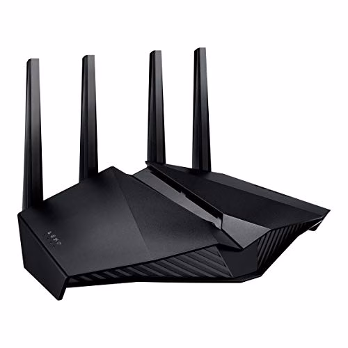 ASUS DSL-AX82U AX5400 Dual Band Wifi 6 Modem Router, 802.11ax, ASUS Aura Rgb, AiProtection Pro, AiMesh, Gear Accelerator, Adaptive QoS, Port Forwarding, USB 3.0, Controllo Parentale, Nero