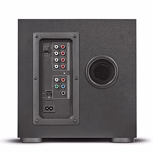 Trust Tytan Gaming GXT 658 Sistema Set di Altoparlanti Surround 5.1, con Subwoofer Illuminato LED Blu, Potenza Totale di 180 Watt, Nero