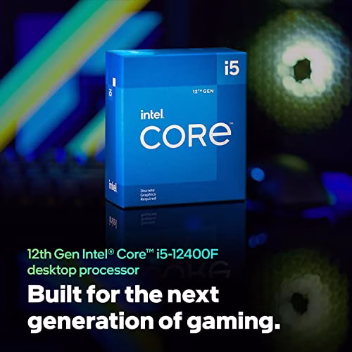 Intel Core i5-12400F - Processore desktop di 12° generazione, 2.5GHz, 6 core, LGA1700, RAM DDR4 e DDR5 fino a 128GB) BX8071512400F