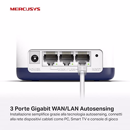 TP-Link WiFi Mesh Dual Band AC1900Mbps con Copertura Fino a 550㎡, 3 Porte Gigabit Ethernet, Modalità Router e Access Point, Parental Control, Confezione da 3 Pezzi, Mercusys Halo H50G(3-pack)