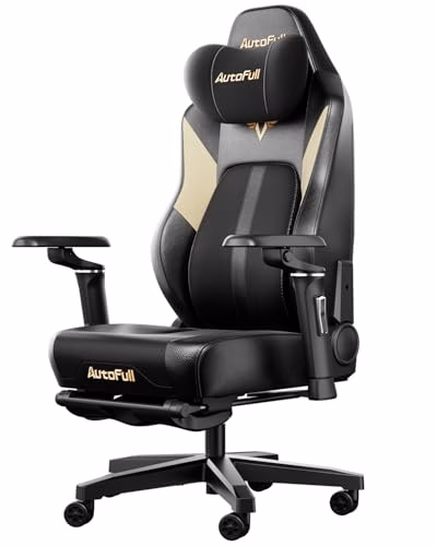 AutoFull M6 Ultra Sedia Gaming, Sedia da Gaming Ergonomica con Massaggio, Ventilato e Riscaldato, Braccioli Regolabili 720°, Supporto Lombare Dinamico Automatico, Poggiapiedi Regolabile, Nero