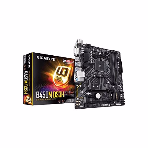 Gigabyte B450M DS3H Scheda Madre, Socket AM4, 4 x DDR4, M.2, Realtek GbE, USB 3.1