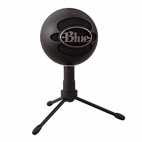 Blue Snowball iCE Microfono USB Plug 'n Play per Registrazione, Streaming, Podcast, Gaming su PC e Mac, Capsula a Condensatore Cardioide, Supporto da Tavolo Regolabile e Cavo USB - Nero