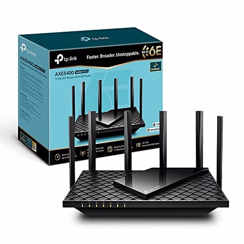 TP-Link Archer AXE75 Router AXE5400Mbps Wi-Fi 6E Tri-Band, Porta Gigabit, 6 GHz Band, Porta USB 3.0, Client E Server VPN, HomeShield, MU-Mimo, OFDMA