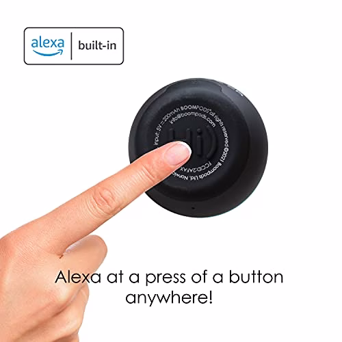 Boompods Zero Talk Mini Altoparlante Bluetooth Portatile con Alexa - Cassa Doccia Bluetooth Waterproof IPX6, 5 Ore di Autonomia, Controllo Vocale e Microfono Integrato, Grigio