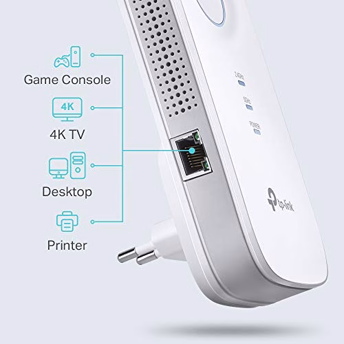 TP-Link Ripetitore WiFi Wireless, Velocità Dual Band AC1750, WiFi Extender e Access Point, Compatibile con Modem Fibra e ADSL, 1 Porta Gigabit(RE455)