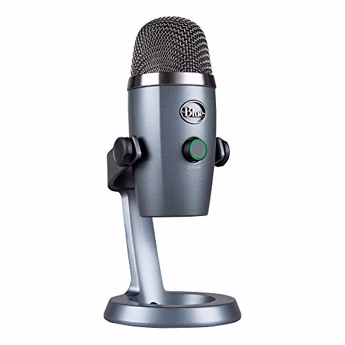 Blue Yeti Nano Microfono USB Premium per Registrazione, Streaming, Gaming, Podcast su PC e Mac, Mic a Condensatore, Effetti Blue VO!CE, Cardioide e Omni, Monitoraggio Senza Latenza - Grigio