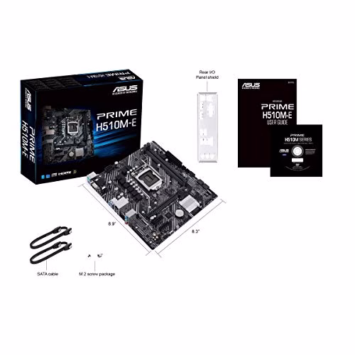 Asus PRIME H510M-E, Scheda madre micro ATX Intel H510 (LGA 1200), PCIe 4.0, M.2 32Gbps, Lan Intel 1 Gb, DisplayPort, HDMI, D-Sub, USB 3.2 Gen 1, SATA 6Gbps, porta COM, connettore RGB