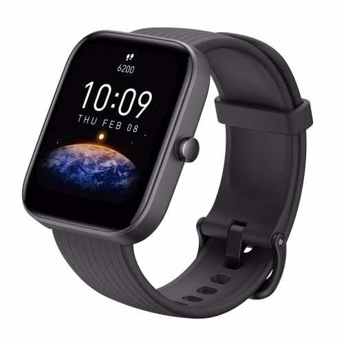 Amazfit Bip 3 Smartwatch Orologio Intelligente Fitness Tracker, 1,69" Full Touch, 60 Modalità Sport, Impermeabile 5 ATM, SpO2, Cardiofrequenzimetro, Monitor del Sonno, Notifiche Messaggi, Uomo, Donna