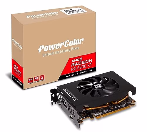 Powercolor AMD Radeon RX 6500XT ITX - Scheda grafica da gioco con memoria GDDR6 da 4 GB