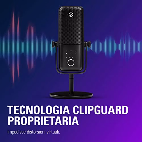 Elgato Wave:3, microfono condensatore USB premium per streaming, podcast, gaming e home office, software di mixaggio gratis, plug-in per effetti audio, anti-distorsione, plug ’n play, per Mac e PC
