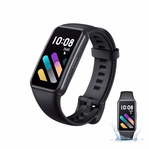 HONOR band7 smart band, schermo AMOLED grande 1,47", 96 modalità di allenamento Durata della batteria di 14 giorni Rilevatore di ossigeno nel sangue per tutti i giorni Adatto a maschi e femmine NERO