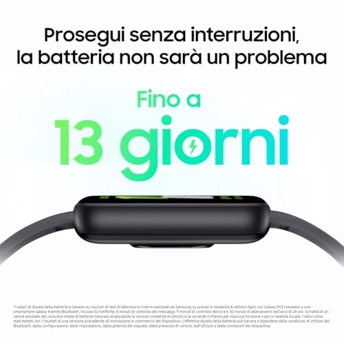 Samsung Galaxy Fit3 fitness band, batteria a lunga durata, rilevamento cadute/SOS, barometro, IP68, monitoraggio sonno, oltre 100 esercizi, gestione notifiche/musica, Gray [Versione italiana]