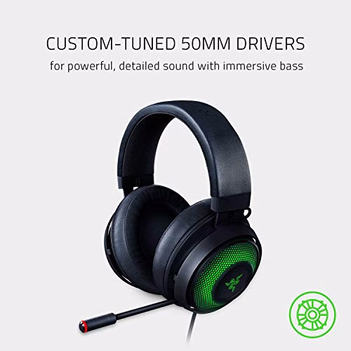 Razer Kraken Ultimate Cuffie On-Ear da Gioco USB per PC e Switch Dock con Audio Surround, Microfono ANC e RGB Chroma, Nero (RGB Chroma)