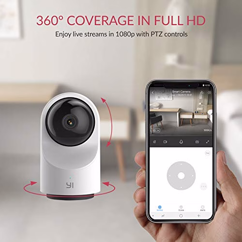 YI Telecamera Wi-Fi Interno 1080p Dome X, Smart Telecamera Sorveglianza 360°Pan-Tilt per Sicurezza,Ip Camera WiFi con Sensore di Movimento,Notifiche Push in Tempo Reale,Audio Bi-direzionale