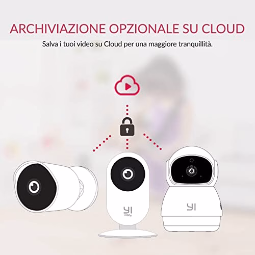 YI Home Camera 1080p ,Telecamera Wi-Fi Interno Compatibile con Alexa ,Telecamera IP per Bambini con Sensore Rilevamento Movimento,Notifiche Push in Tempo Reale,Audio Bidirezionale,Visione Notturna