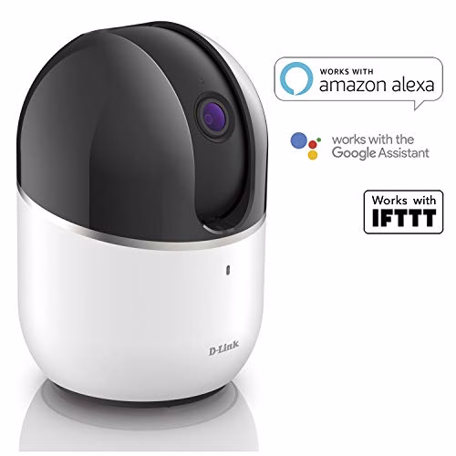 D-Link DCS-8515LH Telecamera di Sorveglianza HD, Motorizzata, Motion Tracking Automatico, Audio a 2 Vie, Slot per Micro SD, Funziona con Alexa