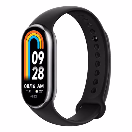 Xiaomi Mi Smart Band 8 - Braccialetto di attività, display AMOLED, monitoraggio della frequenza cardiaca, 190 mAh, 150+ modalità sportive, fino a 16 giorni di autonomia, nero
