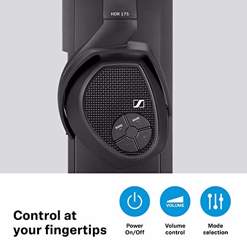 Sennheiser RS 175-U, Cuffia Wireless Tecnologia Digitale, Over-Ear, Nero