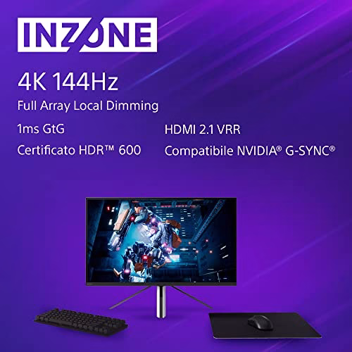 Sony Monitor da gioco INZONE M9 da 27 pollici, 4K 144Hz 1ms full array con attenuazione locale Modello HDMI 2.1 VRR 2022, Nero SDMU27M90AEP