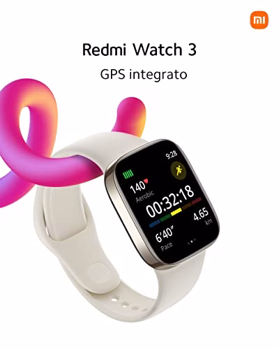 Xiaomi Redmi Watch 3, Display AMOLED HD 1.75", Telefonate Bluetooth, Monitoraggio della SpO2 e Frequenza Cardiaca, Resistenza all'Acqua 5ATM, Autonomia di 12 giorni, 121 Modalità Fitness, Nero