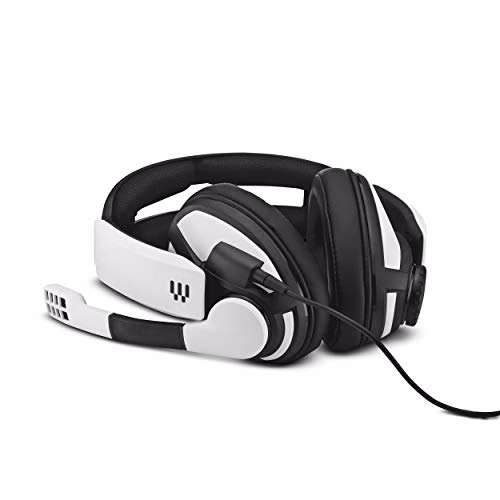 EPOS | Sennheiser Cuffie Gaming GSP 301, Cuffie con Microfono con Cancellazione del Rumore, Flip-to-Mute, Ergonomiche, in Schiuma, Compatibili con PC, Mac, PlayStation, Xbox, Nintendo Switch (Bianco)