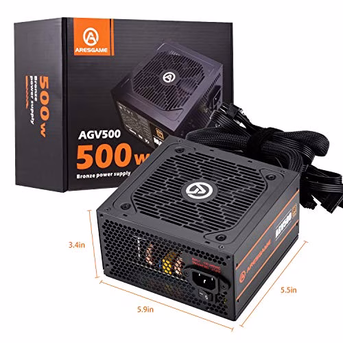ARESGAME 500W Alimentatore ATX PC, 80 Plus Bronze (AGV500)