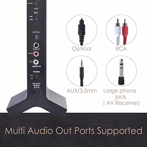 Avantree HT280 Cuffie Wireless per TV Senza fili con Trasmettitore RF 2.4G, Dock di ricarica, Sistema Ottico Digitale, Cuffia ad Alto Volume Ideale per Anziani e Ipoudenti, Portata 30 Metri