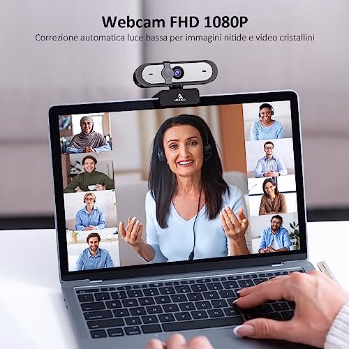 NexiGo N660P 60FPS AutoFocus 1080P Webcam con Doppio Microfono e Copertura Privacy, PRO HD USB Computer per OBS Gaming Zoom Meeting Skype FaceTime Teams
