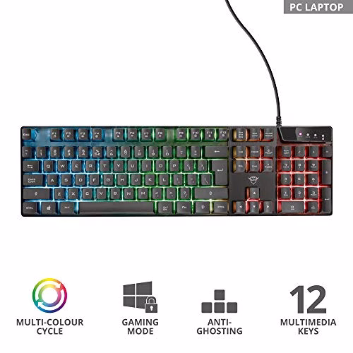 Trust Gaming GXT 835 Azor Tastiera Illuminata Gaming