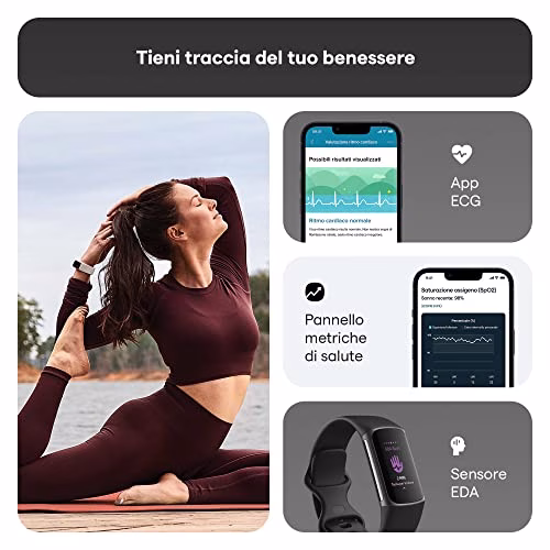 Fitbit Charge 5 Activity Tracker with 6-months Premium Membership Included, up to 7 days battery life and Daily Readiness Score,Graphite/Black