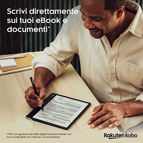 Kobo Elipsa 2E | eReader | Touchscreen antiriflesso da 10,3" con ComfortLight PRO | Kobo Stylus 2 inclusa | Luminosità regolabile | Wi-Fi | Tecnologia Carta E Ink | 32 GB di archiviazione
