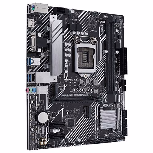 ASUS Prime B560M-K - Scheda madre Micro ATX, Intel B560 LGA 1200 con VRM a 8 fasi, PCIe 4.0, due slot M.2, 1 GB Ethernet, HDMI, D-Sub, USB 3.2 Gen, 1 posteriore, connettore TPM, RGB direzionabile