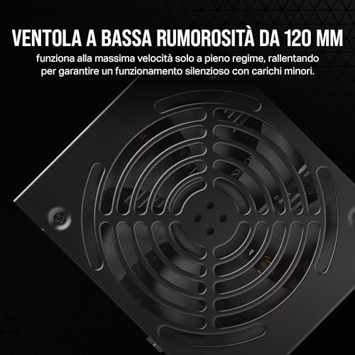 CORSAIR CX550 ATX 550W Alimentazione - Certificazione 80 PLUS Bronze - Bassa Rumorosità - Cavi con Guaina - Non Modulare - EU - Nero