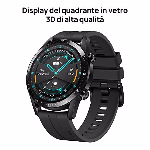 Smartwatch HUAWEI Watch GT 2 46 mm con adattatore Huawei AP52, GPS, 15 modalità di allenamento, display del quadrante in vetro 3D, chiamata tramite Bluetooth, Matte Black