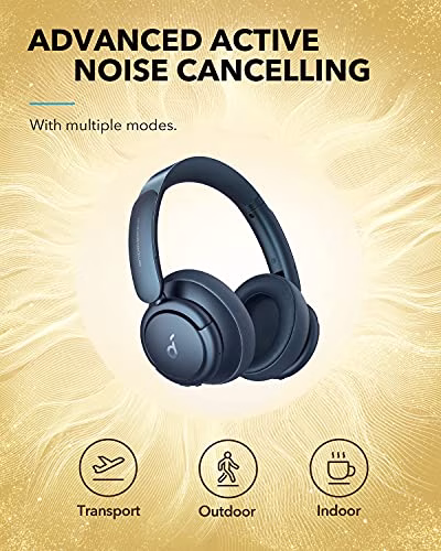 Anker Soundcore Cuffie Life Q35 cancellazione attiva rumore multimodalità, cuffie Bluetooth LDAC per audio wireless ad alta risoluzione, 40 ore, comode, chiamate chiare, casa, lavoro, viaggi