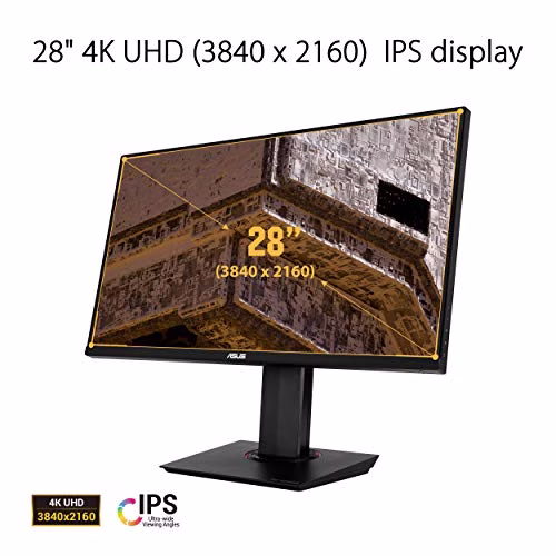 ASUS TUF Gaming VG289Q, 28'' 4K (3840x2160) Gaming monitor, IPS, 90% DCI-P3, DP, HDMI, FreeSync, Low Blue Light, Flicker Free, Shadow Boost, HDR 10