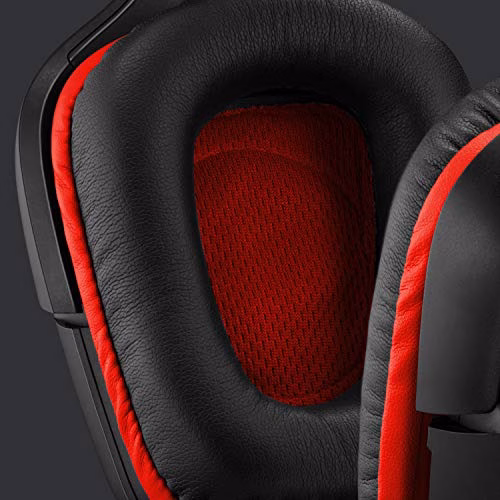 Logitech G332 Cuffie Gaming Cablate, Audio Stereo, Driver da 50 mm, Jack Audio 3.5 mm, ‎Microfono Flip-To-Mute, Padiglioni Rotanti, Leggere, PC/Mac/Xbox One/PS4/Nintendo ‎Switch, ‎Nero/Rosso