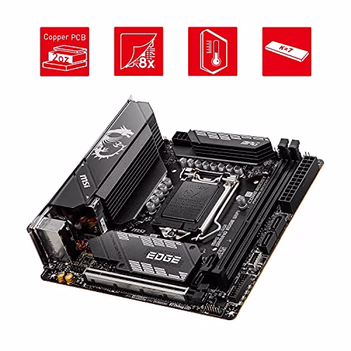 MSI MPG B560I GAMING EDGE WIFI, Scheda madre Gaming, Mini-ITX - Supporta i processori Intel Core 11th gen, LGA 1200 - DDR4 Boost (5200MHz/OC), 1 x PCIe 4.0 x16, 2 x M.2 Gen4/3, 2.5G LAN, Wi-Fi 6E