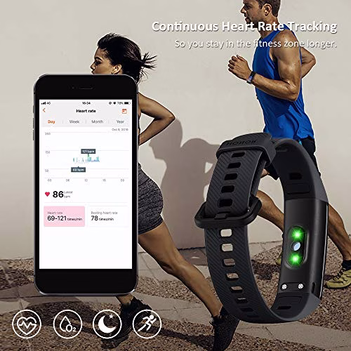 HONOR Band 5 Smartwatch Orologio Fitness Tracker Uomo Donna Smart Watch Cardiofrequenzimetro da Polso Contapassi Smartband Sportivo Activity Tracker,Nero