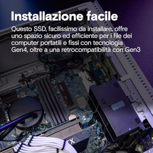 Crucial P310 SSD 1TB PCIe Gen4 NVMe M.2 2280, fino a 7.100 MB/s, Compatibile con Notebook e PC Desktop, Hard Disk Interno - CT1000P310SSD801